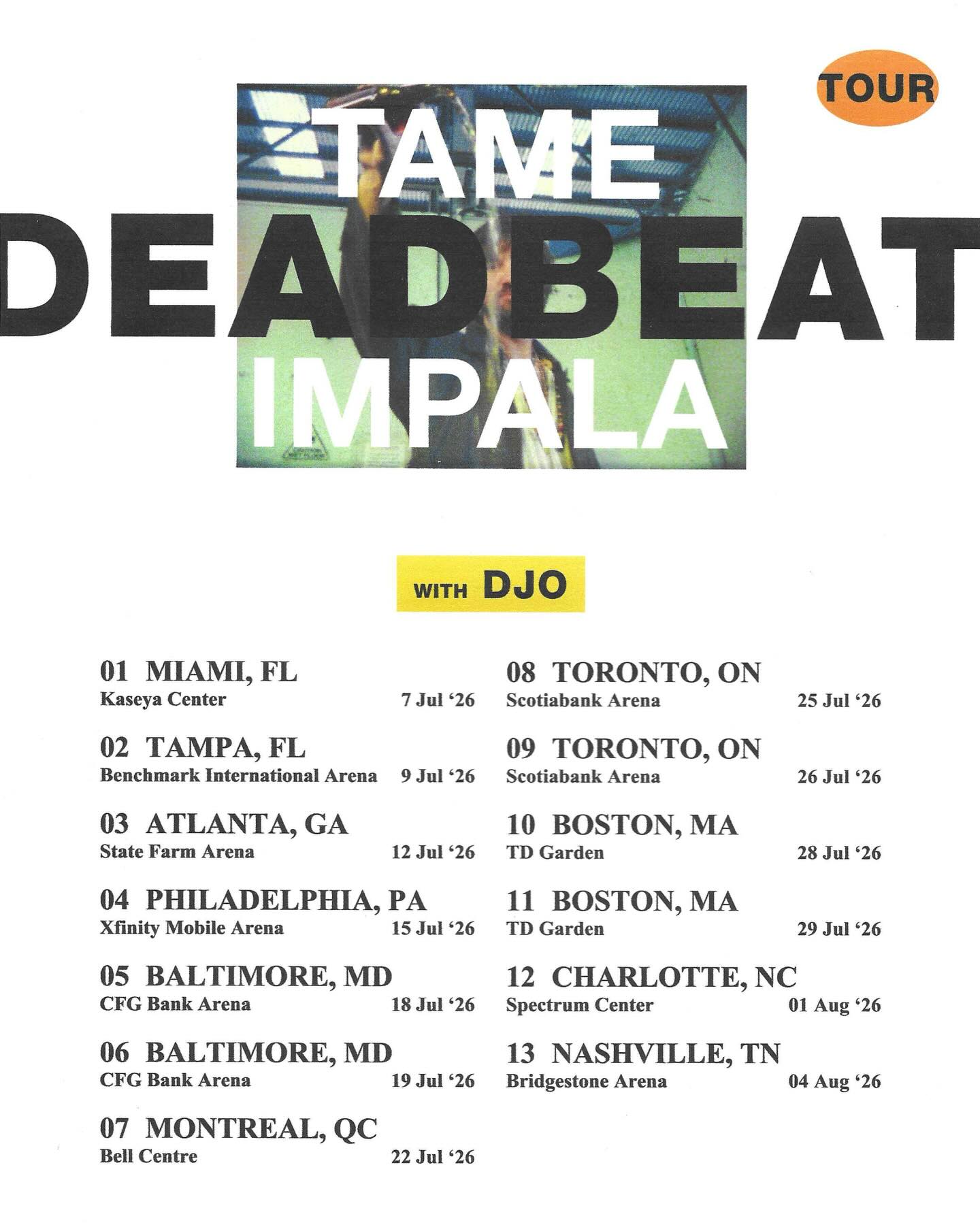 Djo The Deadbeat Tour Poster 2026